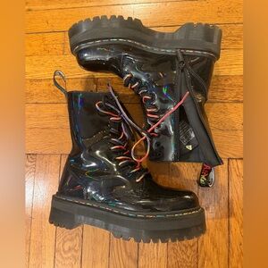 Dr. Martens Jadon Hi Rainbow Holographic Platform Boots **DISCONTINUED**